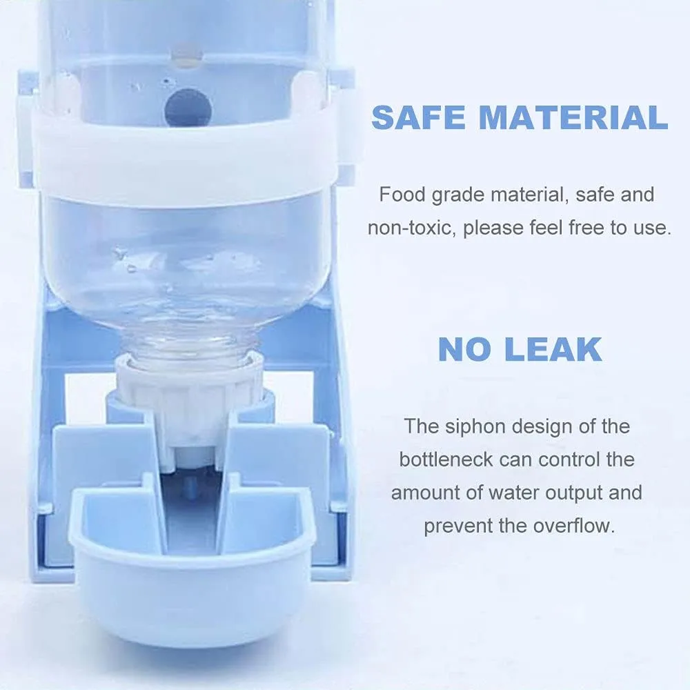 17oz Rabbit Water Feeder, Pet Cage Suspended Water Dispenser, Hanging Automatic Small Animal Water Bottle Bowl for Bunny Chinchilla Hedgehog Ferret Hamster