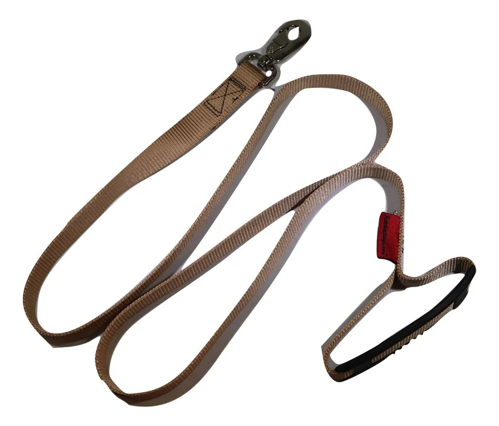 1" x 5.5 Ft Tan Pet Leash with Snap Hook and Comfort Hand Grip | PL105SNTNG
