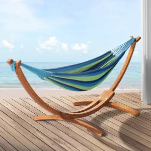 2-Person Timber Hammock with Wooden Stand for Outdoors - Gardeon