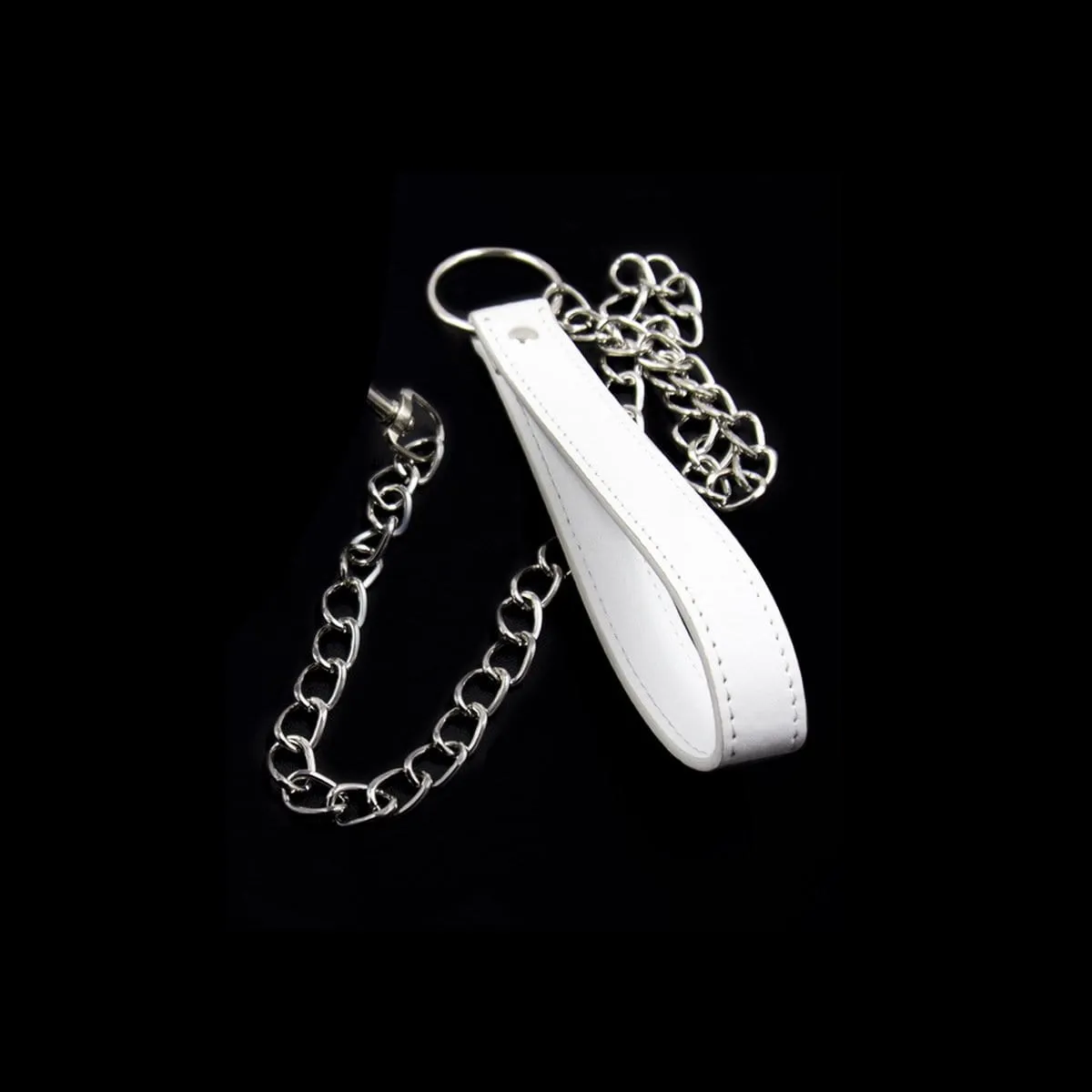 2926MQ      White Handle Chained Bondage Leash - LAST CHANCE - Final Closeout!