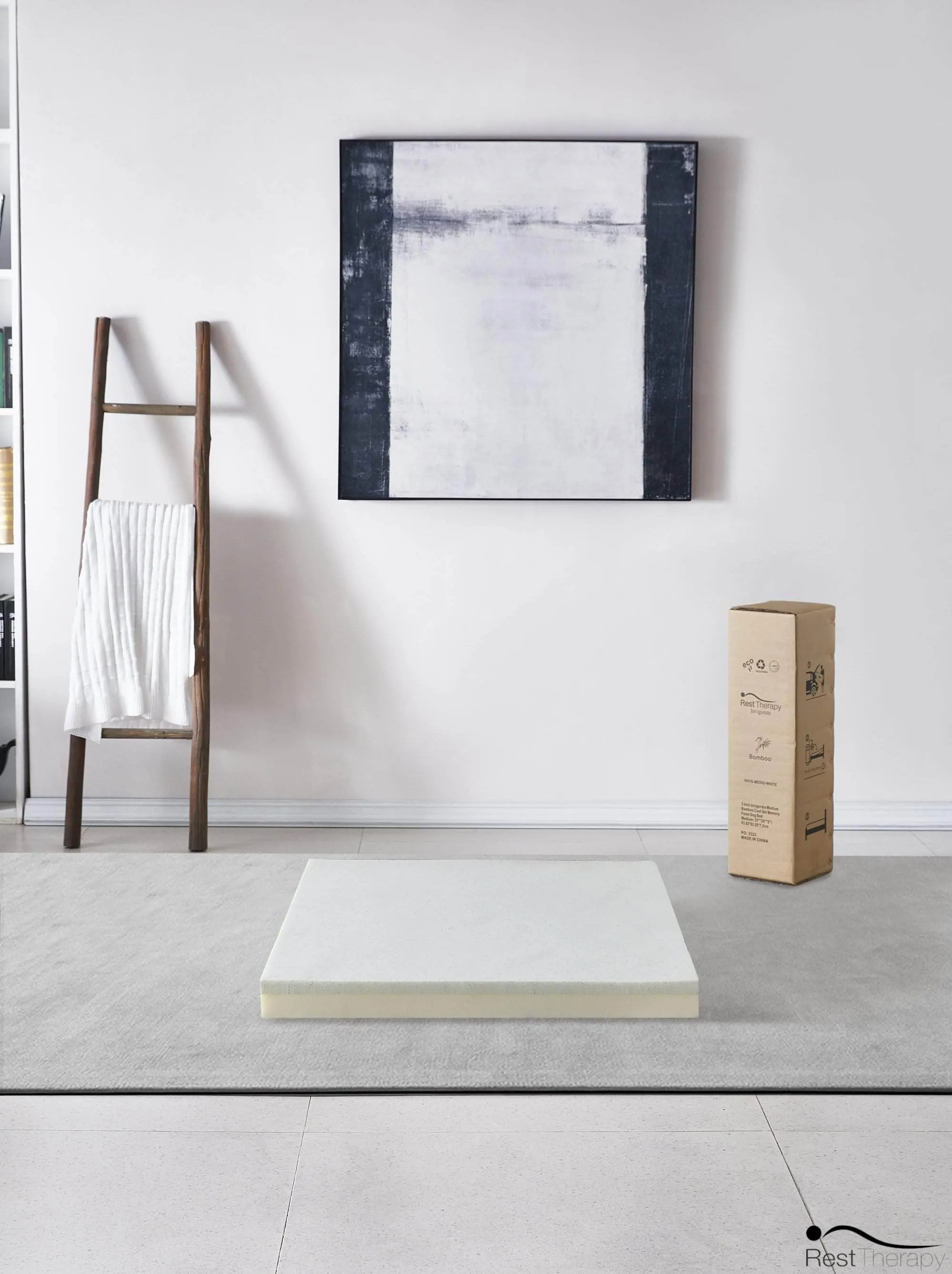 3 Inch Invigorate Bamboo Cool Gel Memory Foam Dog or Cat Bed Pet Mattress - Available in 3 Sizes