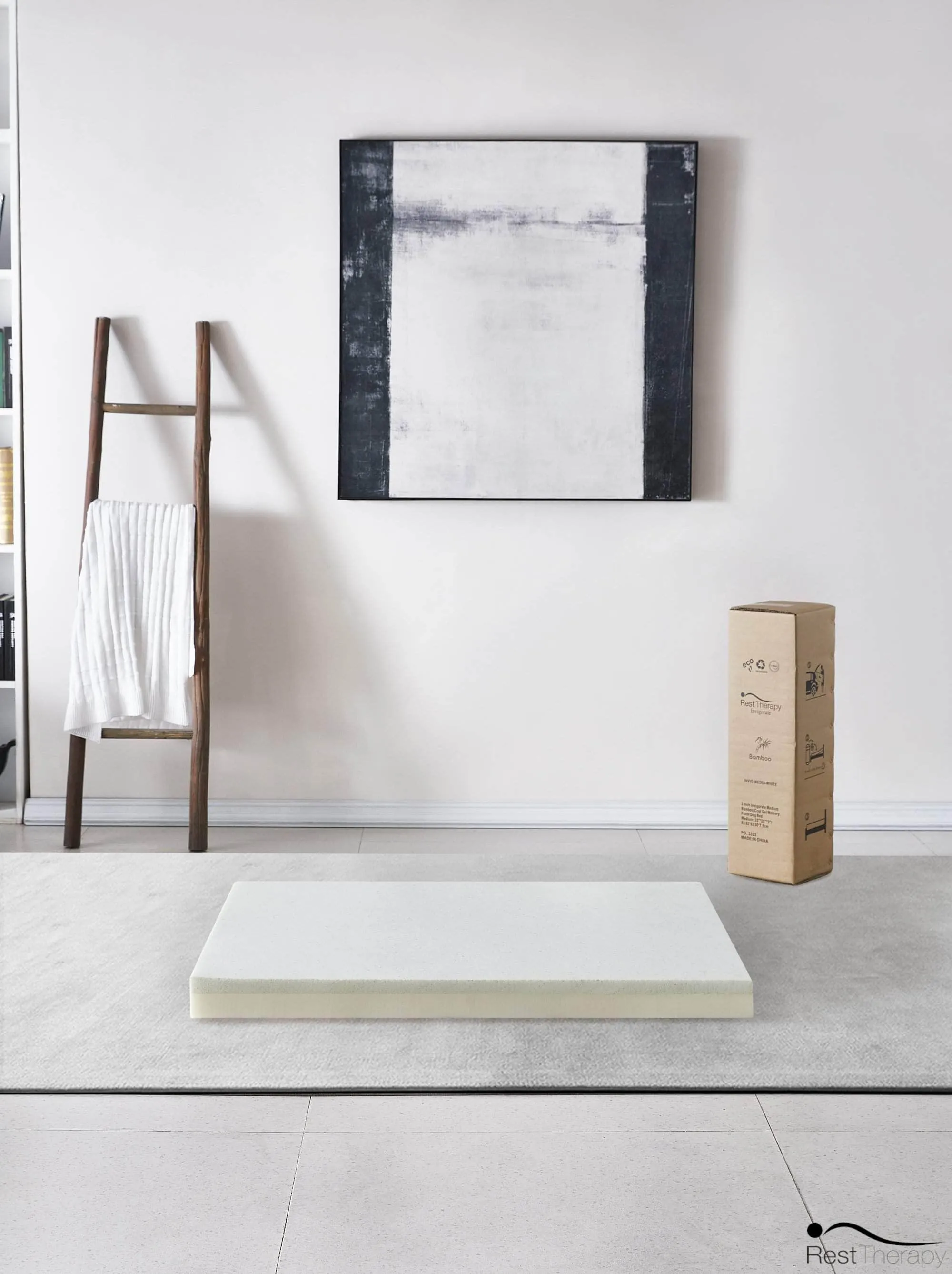 3 Inch Invigorate Bamboo Cool Gel Memory Foam Dog or Cat Bed Pet Mattress - Available in 3 Sizes