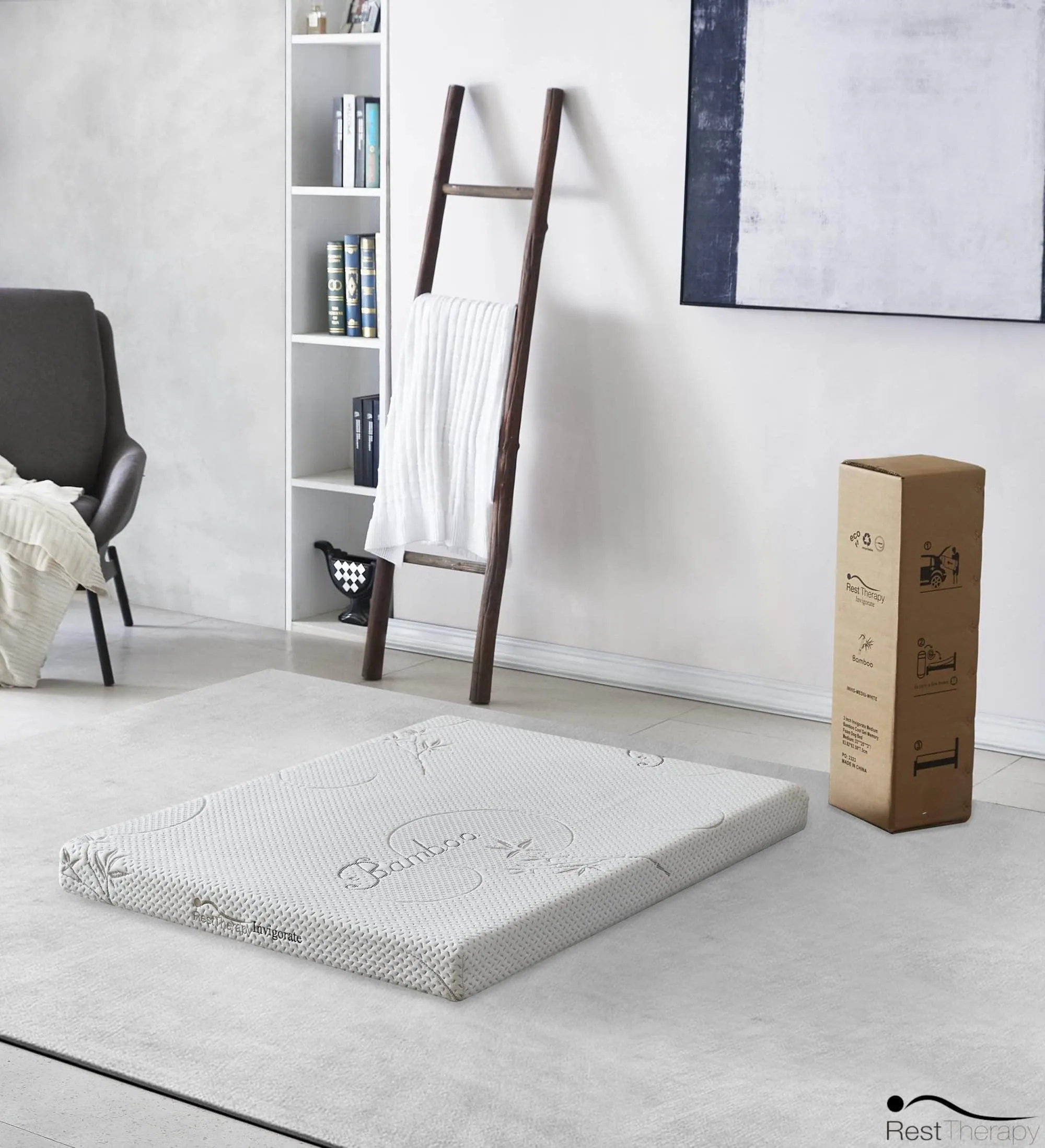 3 Inch Invigorate Bamboo Cool Gel Memory Foam Dog or Cat Bed Pet Mattress - Available in 3 Sizes