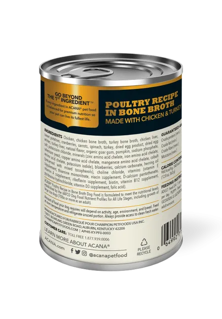 ACANA Premium Chunks Poultry Recipe in Bone Broth Wet Dog Food