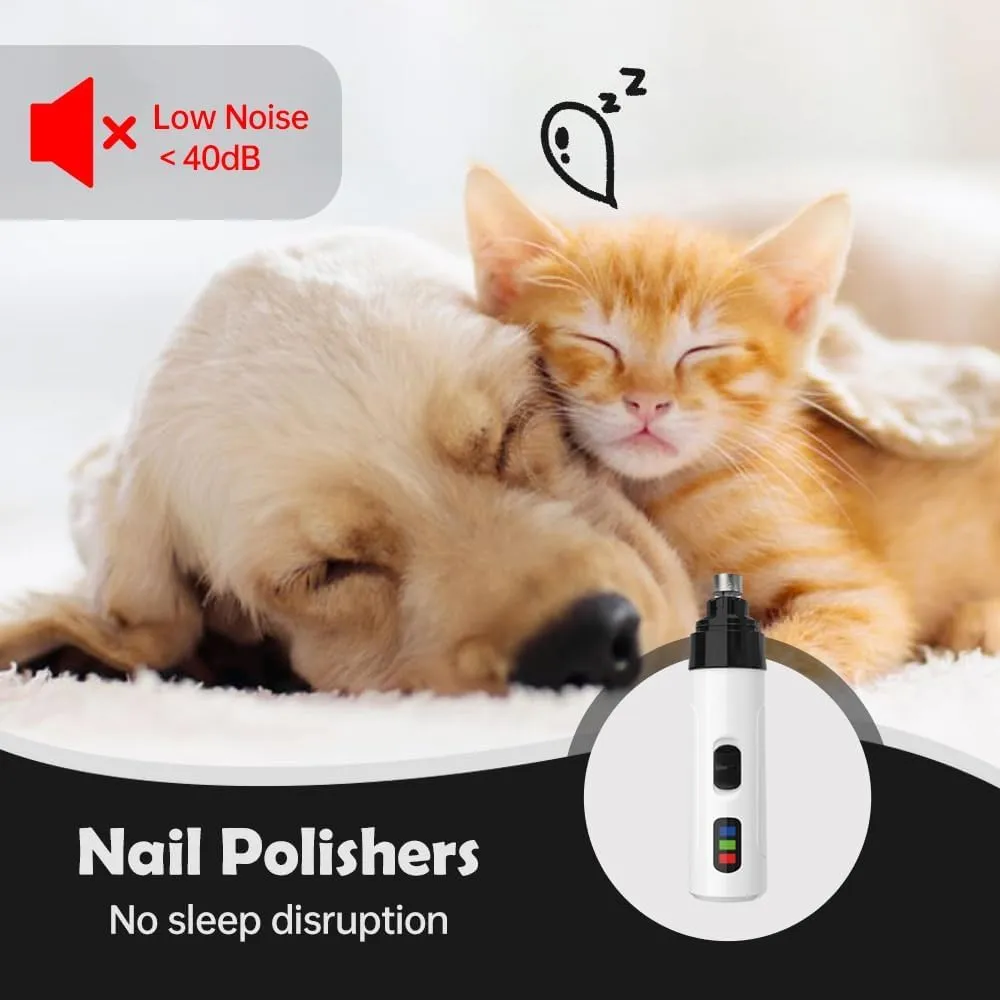 Accuratew Silent Dog Nail Grinder, Rechargeable Usb Charging Electric Pet Nail Grinder, Silent Groom Pro Nail Grinder, Rechargeable Silent Groom Pro For Dogs, Electric Quiet Dog Nail Grinder (2PCS)