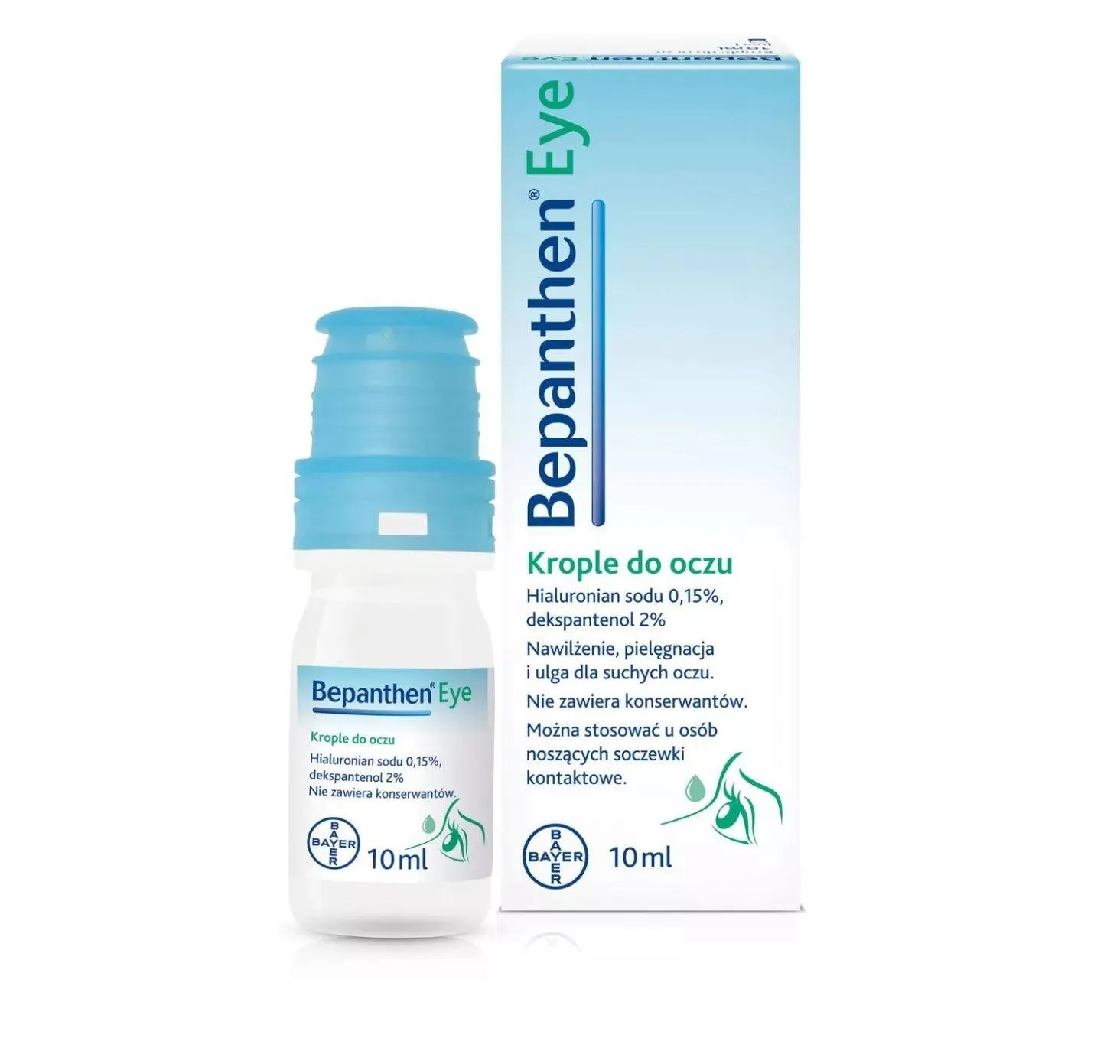 Soothing Eye Drops for Fatigue and Irritation with Sodium Hyaluronate and Dexpanthenol - Bepanthen
