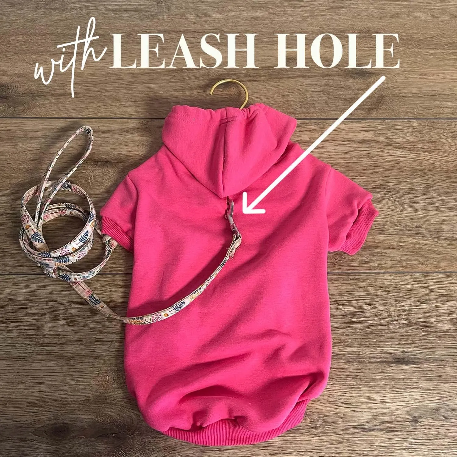 Big Brother (B&W) Dog Hoodie Fleece Lined Pullover Sweatshirt with Leash Hole (Hot Pink, X-Large 894)