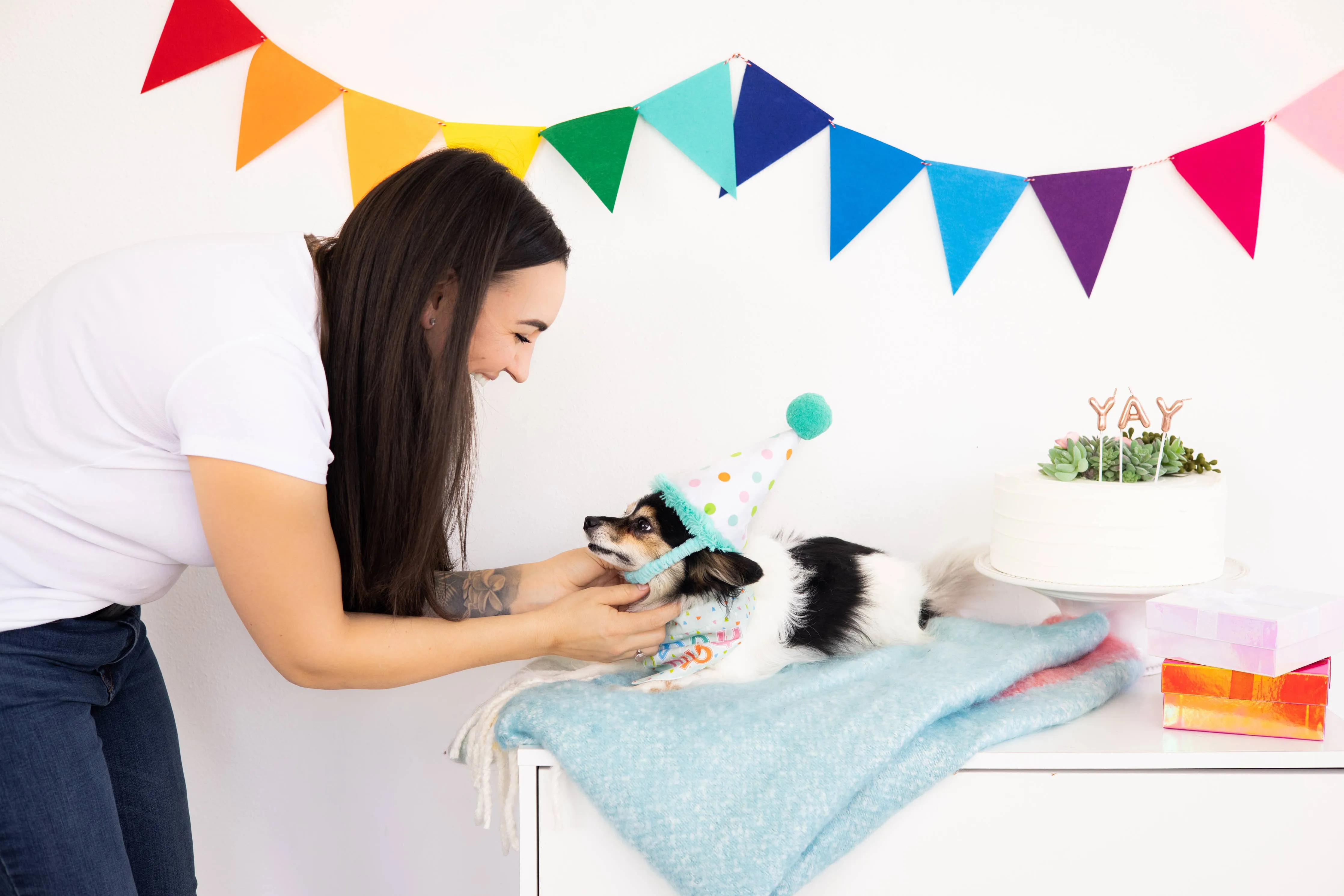 Birthday Pup Bandana Hat Set