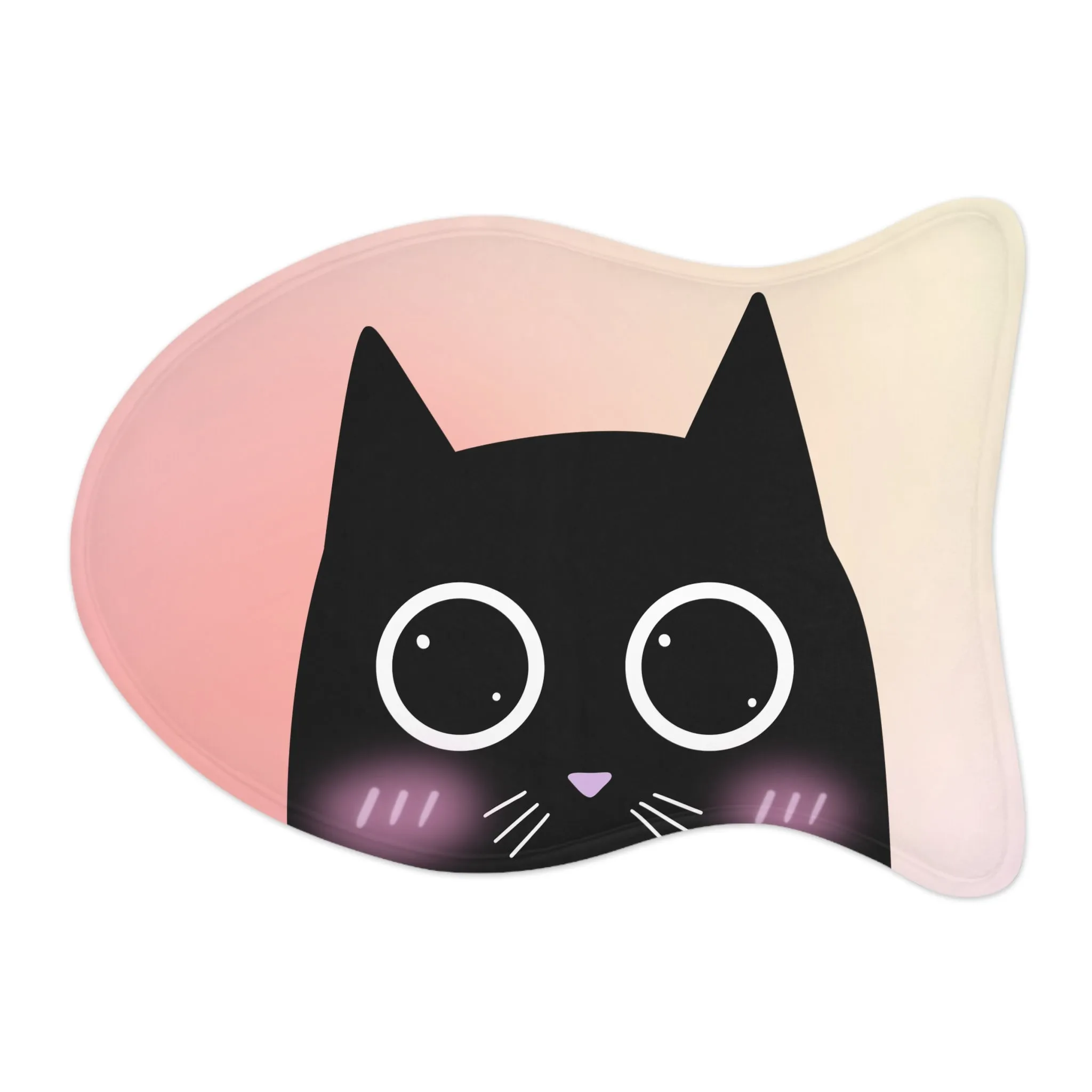 Blushing Cat Cartoon Pet Feeding Mats - 3 Sizes