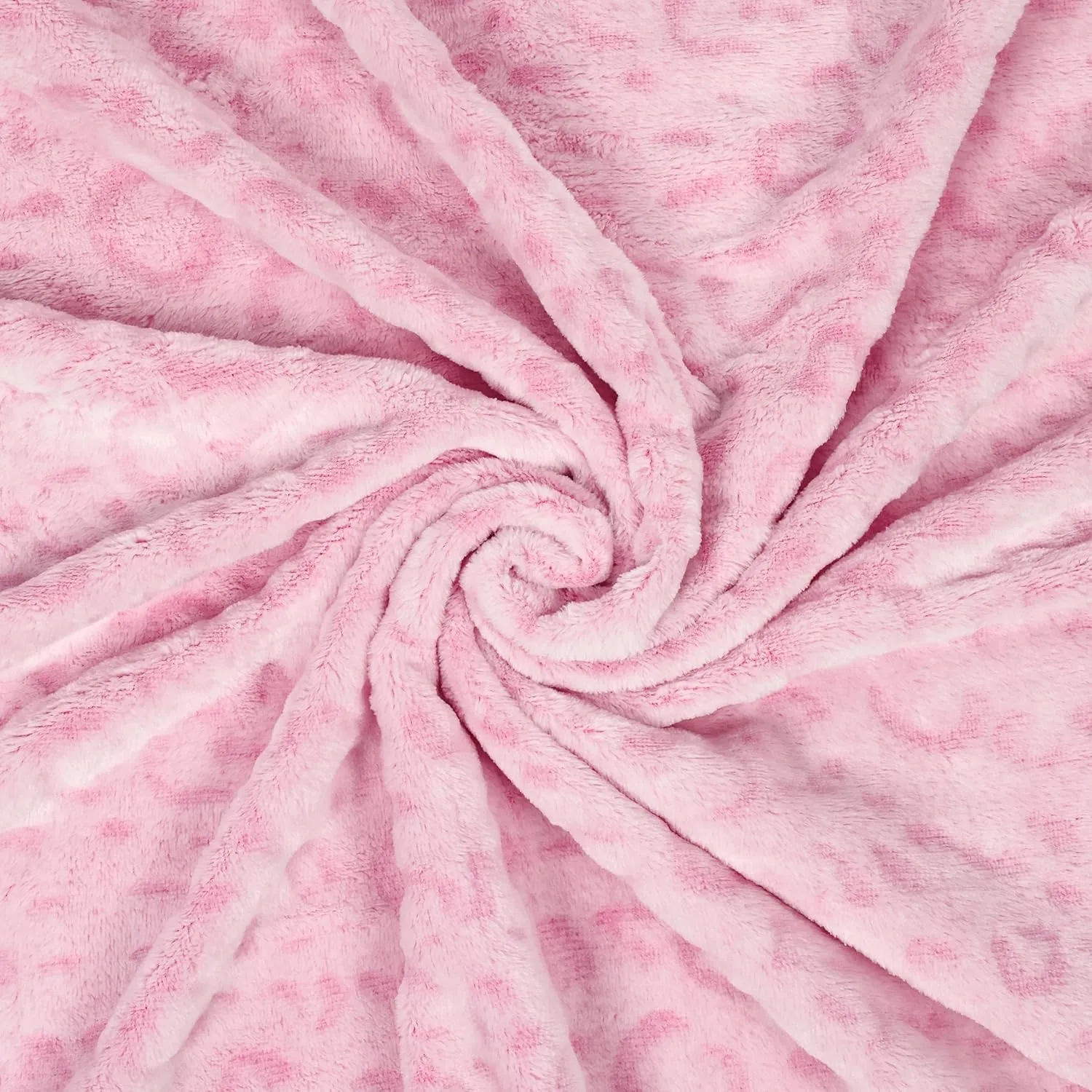 Bnuitland Leopard Print Fleece Flannel Throw Blanket with Storage Pouch,300 GSM Double Sided Cheetah Print Bed Sofa Travel Blanket, Super Soft Fuzzy Fluffy Gift for Adults and Kids, 50x70inch, Pink