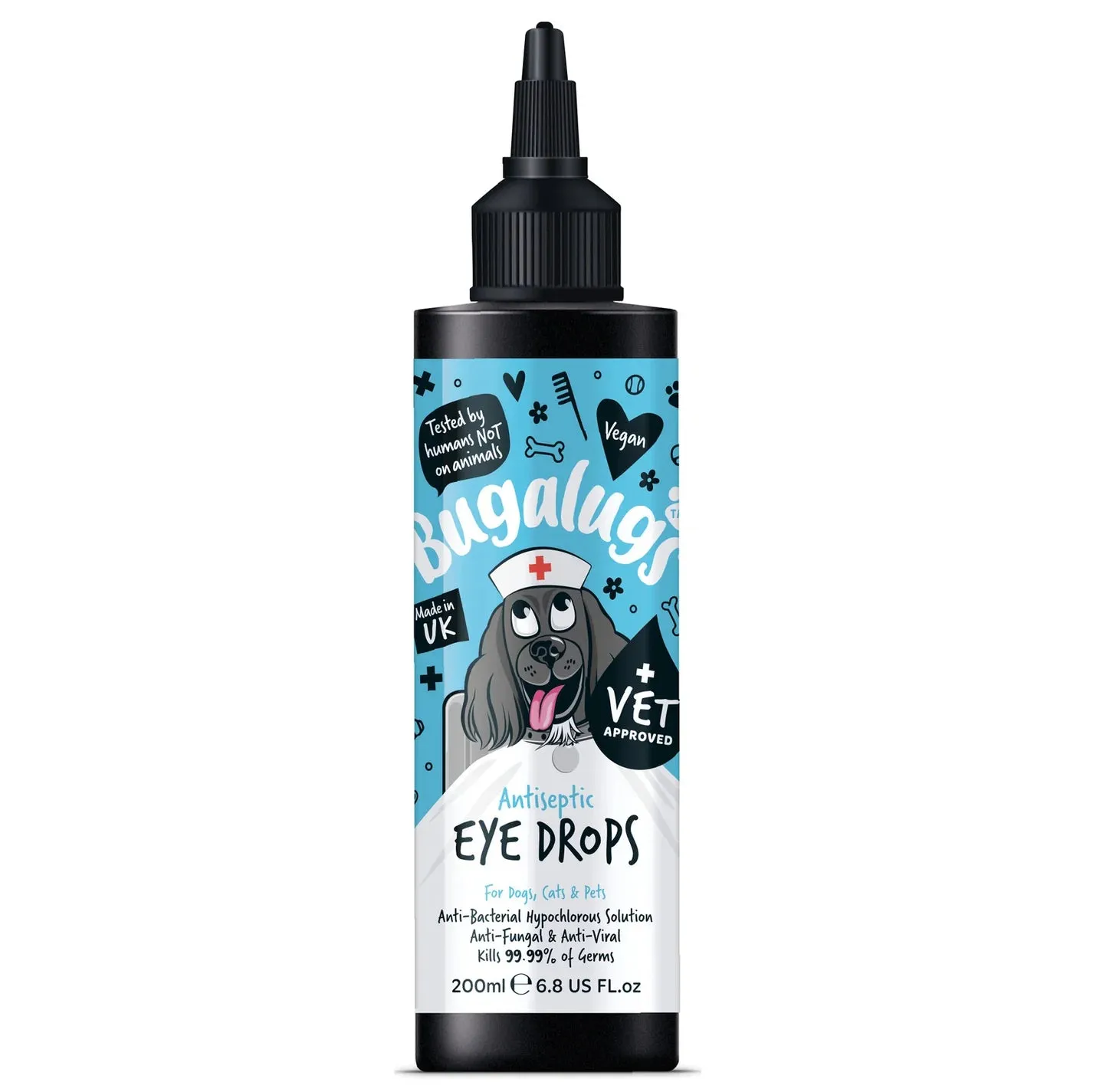 Bugalugs Antiseptic Eye Drops for Dogs, Cats & Pets 200ml