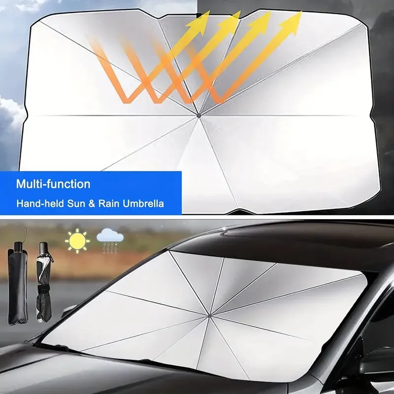 Car Windshield Sun Shade UV Rays and Heat Sun Visor Protector Foldable Reflector Umbrella