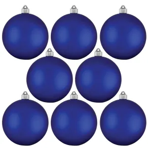 Christmas By Krebs 3 1/4" (80mm) Regal Blue [8 Pieces] Solid Commercial Grade Indoor and Outdoor Shatterproof Plastic, UV and Water Resistant Ball Ornament Decorations