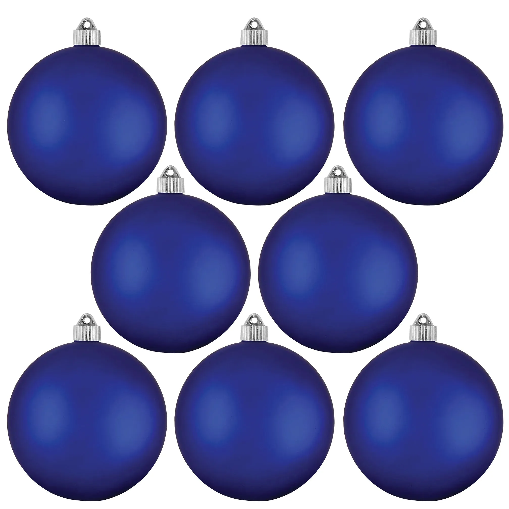 Christmas By Krebs 3 1/4" (80mm) Regal Blue [8 Pieces] Solid Commercial Grade Indoor and Outdoor Shatterproof Plastic, UV and Water Resistant Ball Ornament Decorations
