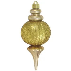 Christmas By Krebs 8 2/3" (220mm) Ornament, Commercial Grade Indoor Outdoor Moisture Resistant Shatterproof Plastic Finial Ornament (Gilded Gold)