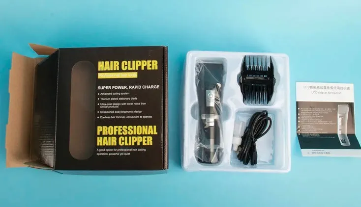 Clipper Set Cordless USB 4hr Work Time LCD Display
