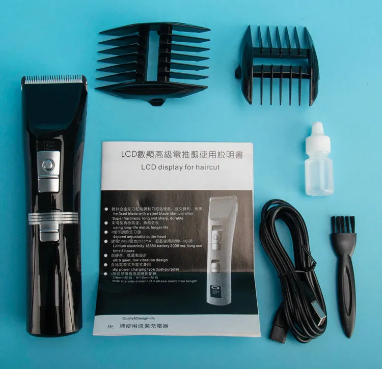 Clipper Set Cordless USB 4hr Work Time LCD Display