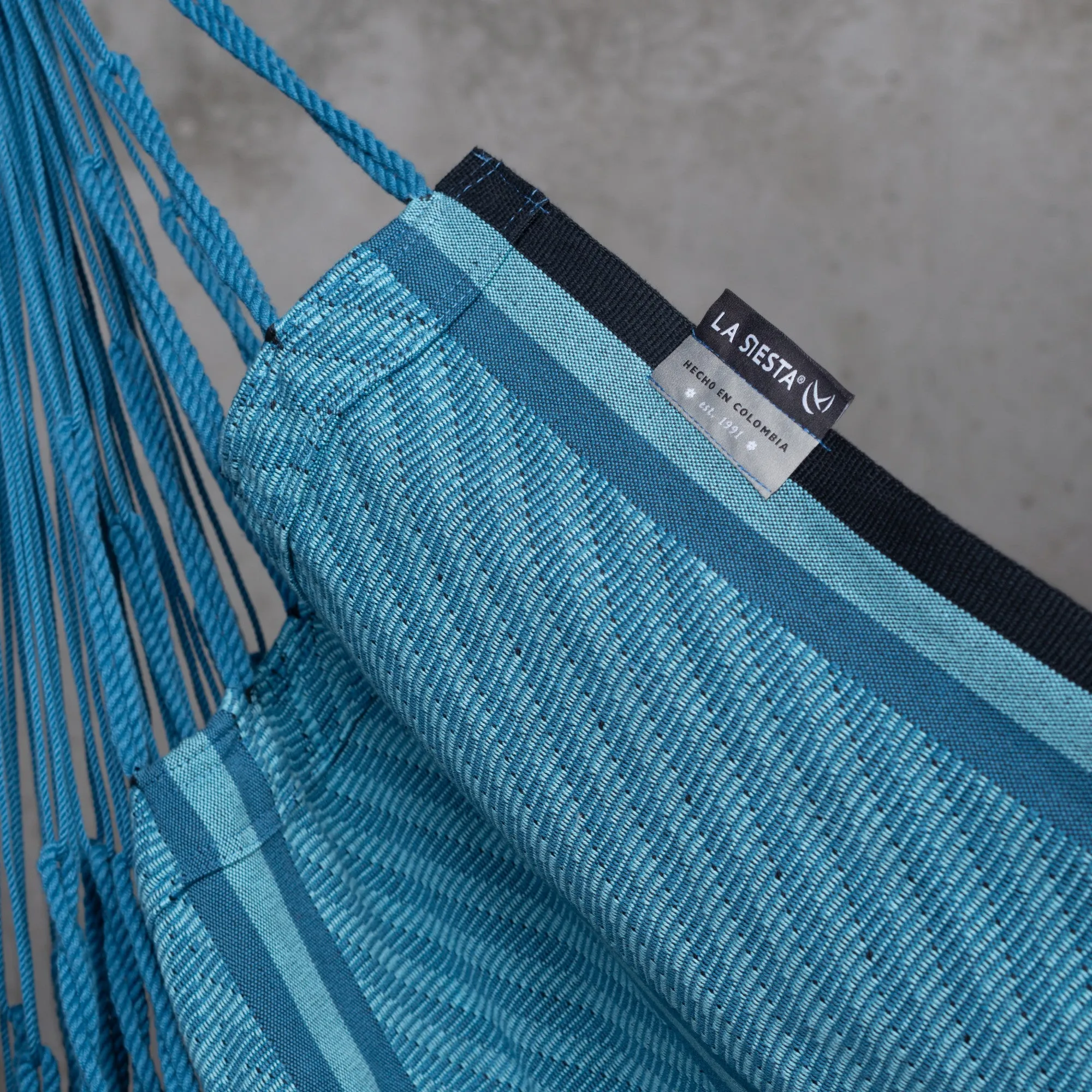 Cumbia Organic Blue Zebra - Organic Cotton Comfort Hammock Chair