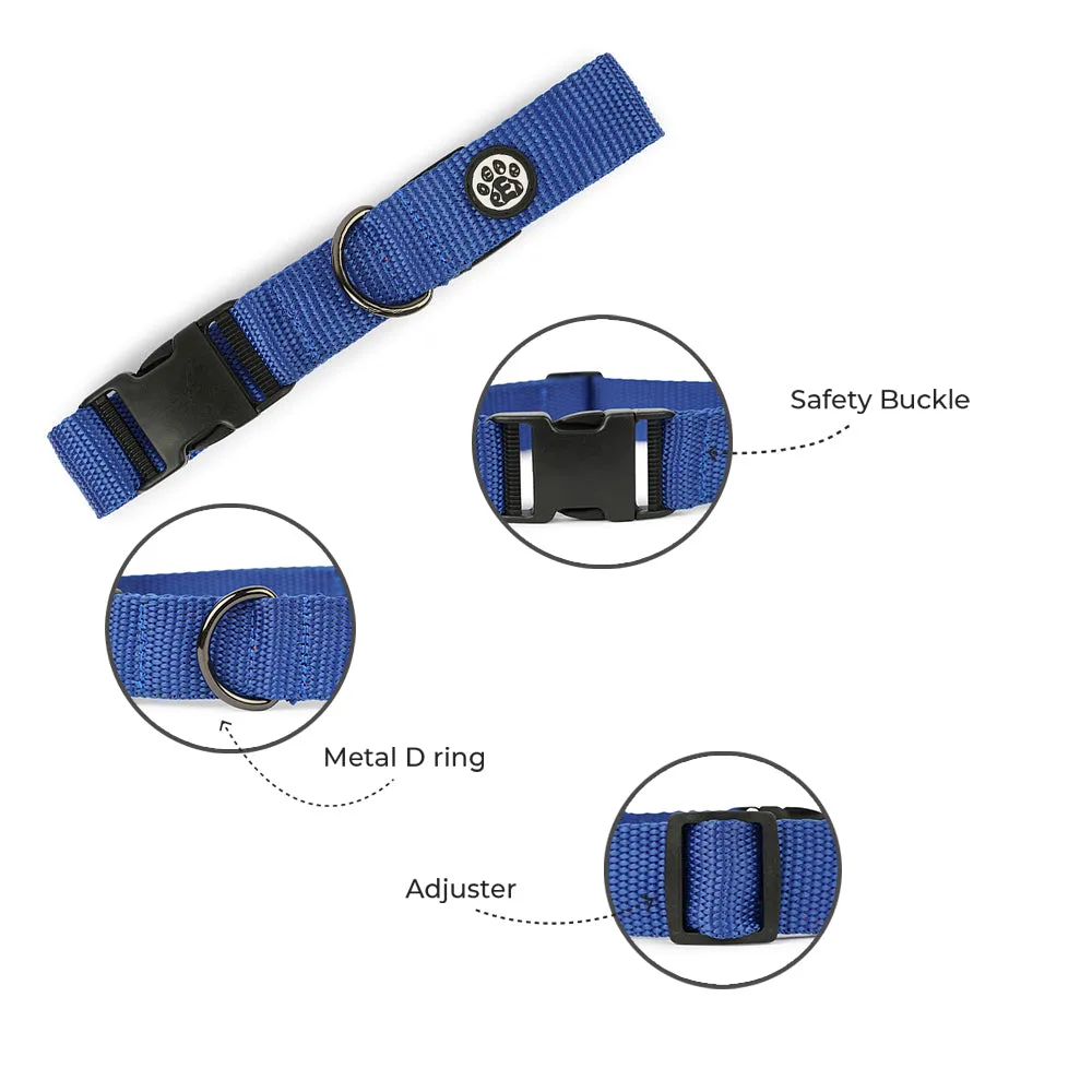 Dear Pet Nylon Dog Collar-Leash Set in Blue