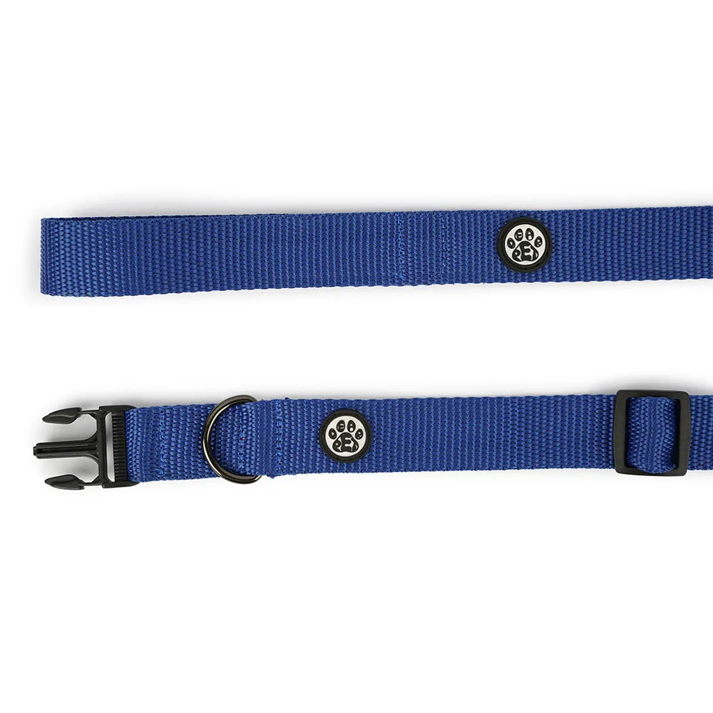 Dear Pet Nylon Dog Collar-Leash Set in Blue