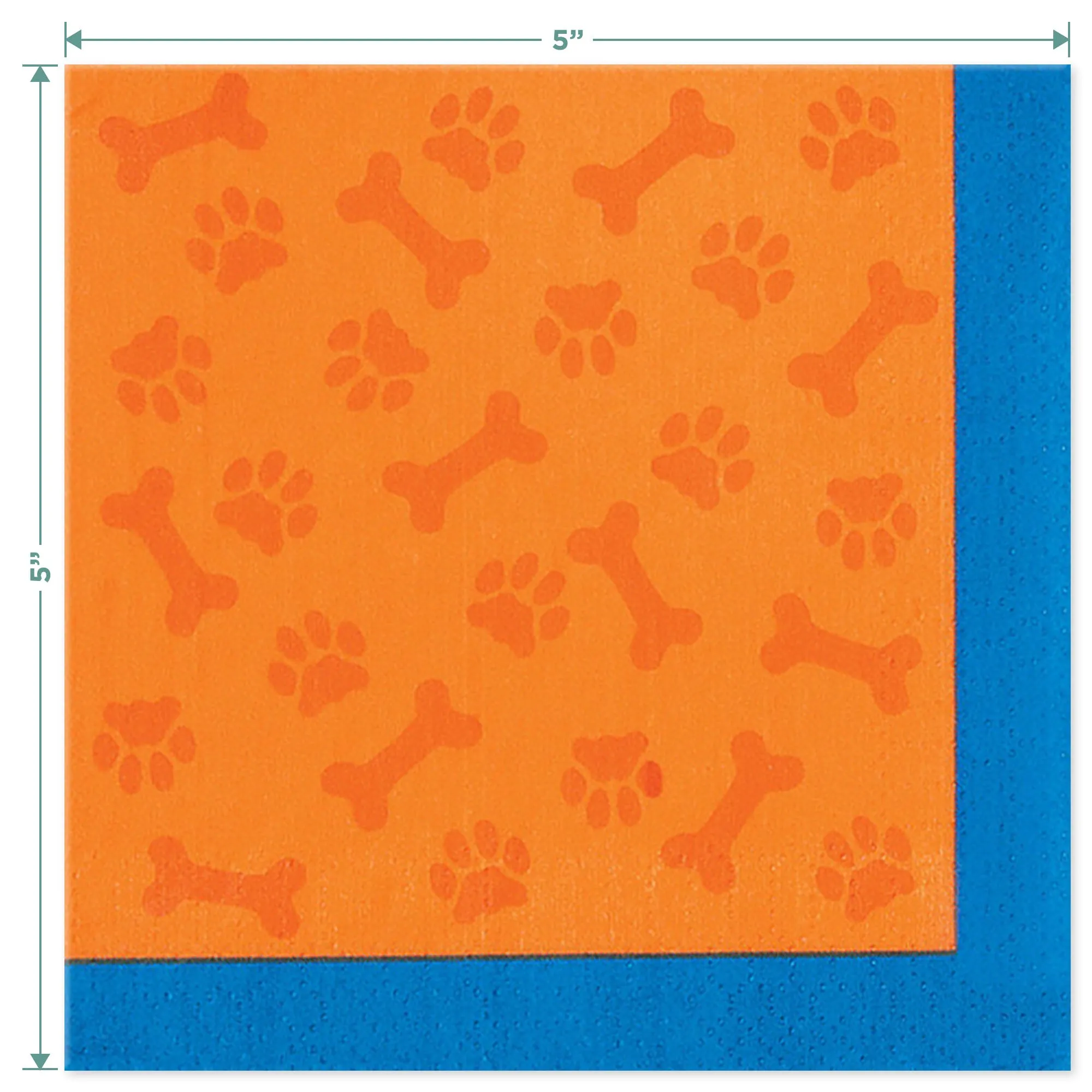 Dog Party Supplies - Dog Bone Shaped "Woof" Paper Dessert Plates and Beverage Napkins (Serves 16)