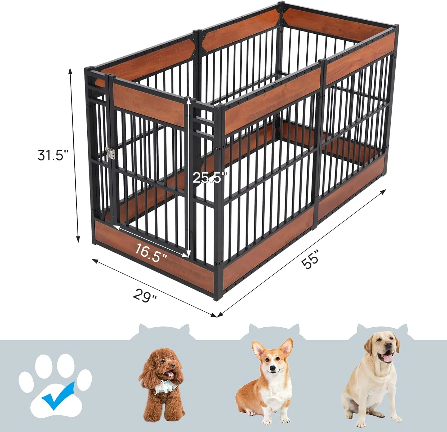 Dog Playpen, 31.5" Height Dog Pen Indoor, Heavy Duty, Safe and Sturdy, Furniture Style Puppy Pen