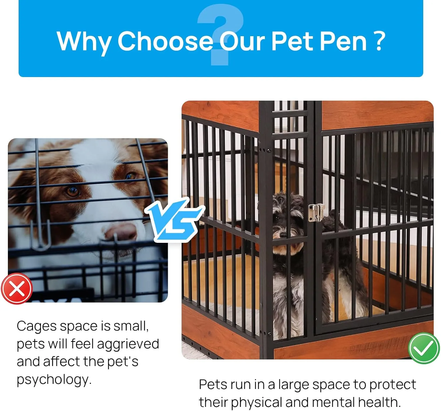 Dog Playpen, 31.5" Height Dog Pen Indoor, Heavy Duty, Safe and Sturdy, Furniture Style Puppy Pen