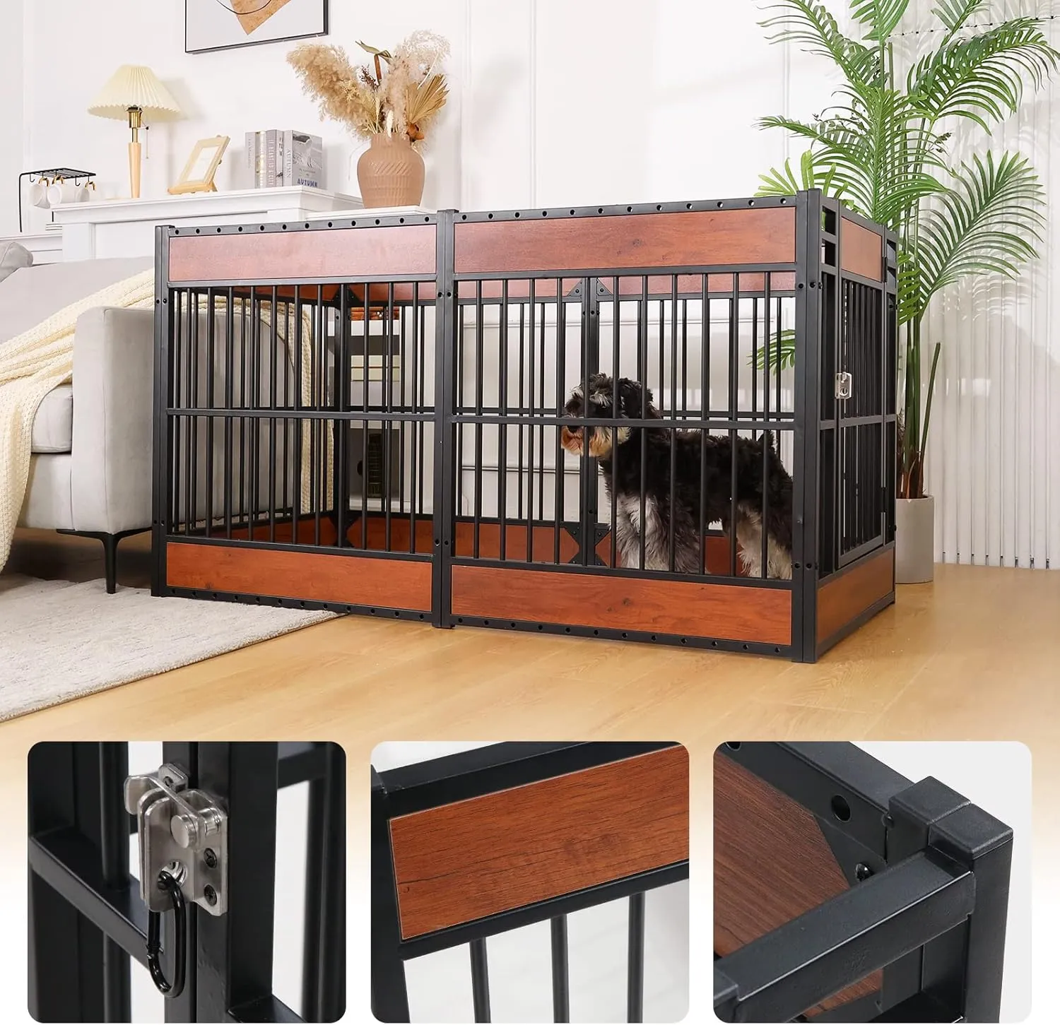 Dog Playpen, 31.5" Height Dog Pen Indoor, Heavy Duty, Safe and Sturdy, Furniture Style Puppy Pen