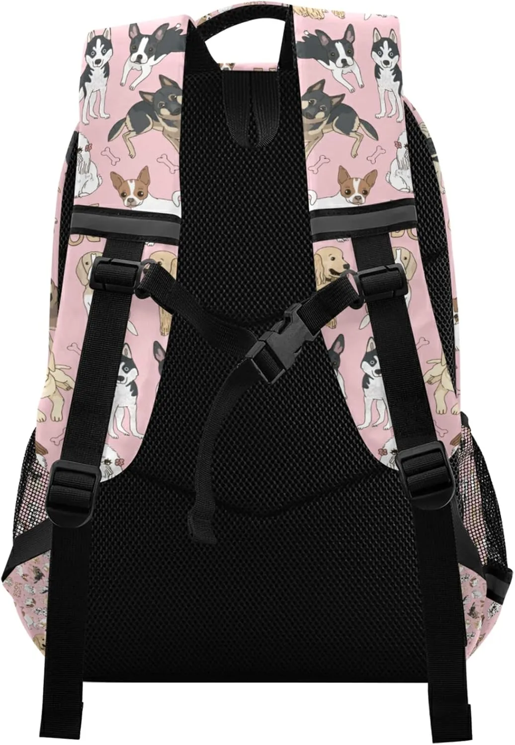 Dogs Pink Backpack for Boys Girls Lightweight Bookbag for Students Elementary School Laptop Daypack Rucksack for Teens Travel