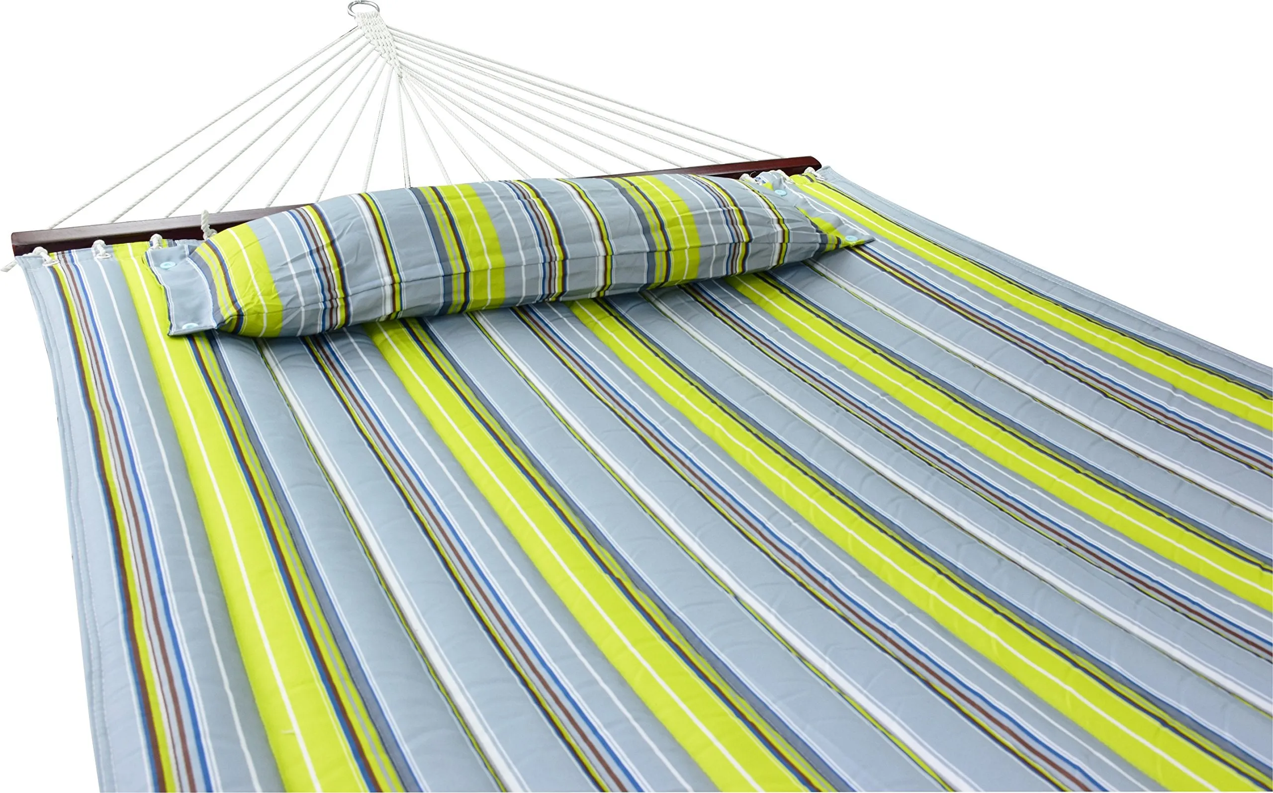 Double Hammock with Spreader Bars and Detachable Pillow - Sorbus