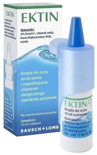 Ektin eye drops, hyaluronic acid, seasonal and perennial allergic conjunctivitis