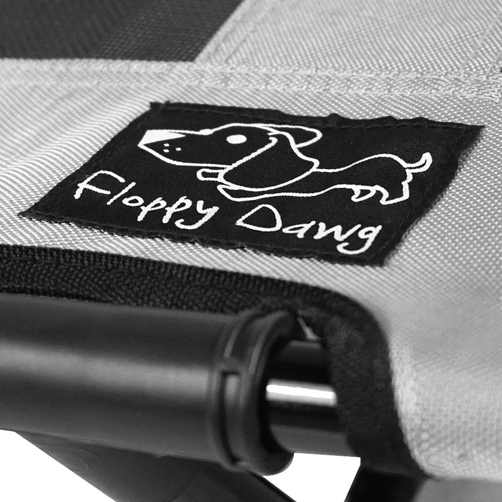 Floppy Dawg Just Chillin' Elevated Dog Bed. Cool Cot with Removable Canopy Shade. Indoor or Outdoor Pet Use. Lightweight and Portable. Chill in Style on Raised Breathable Mesh Fabric.