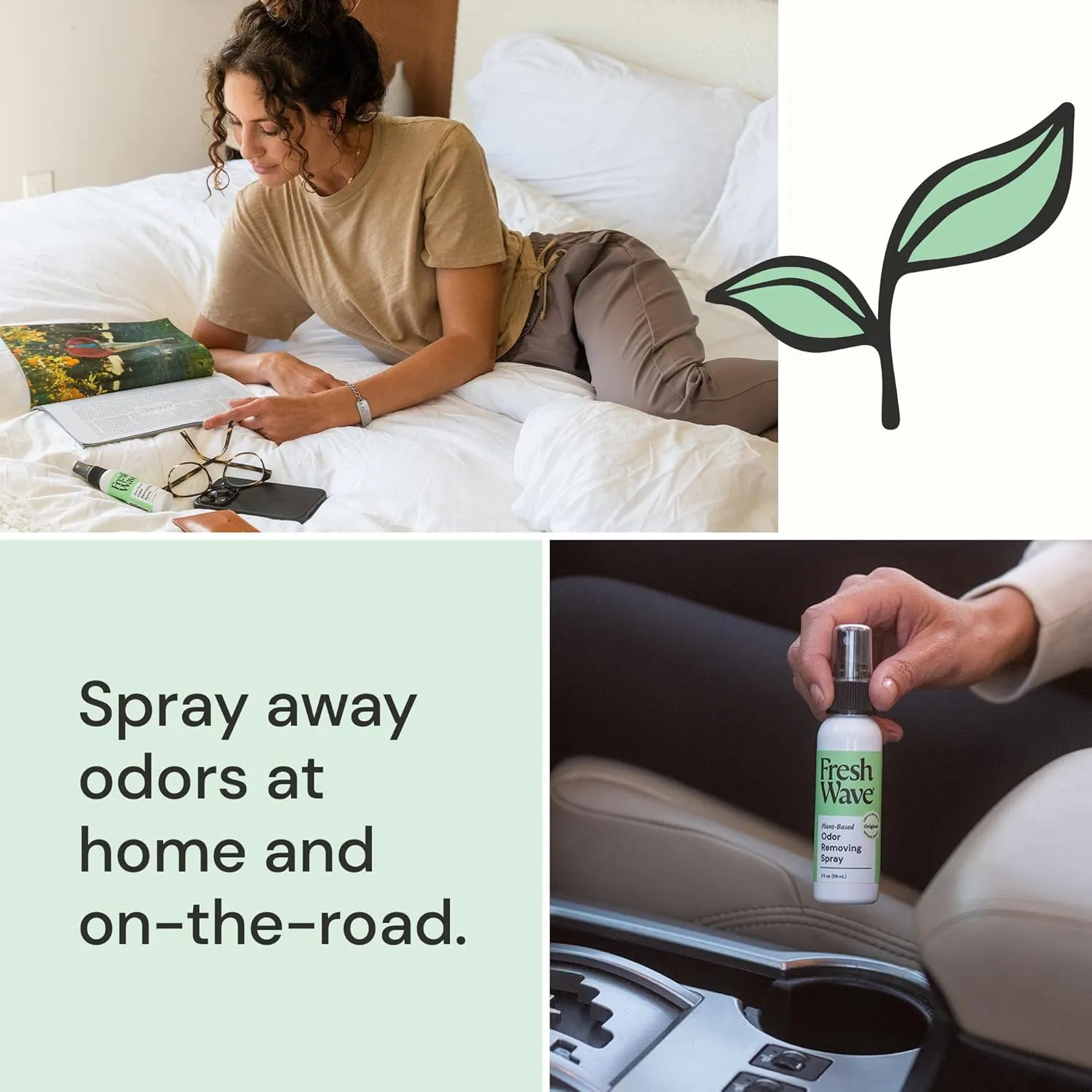 Fresh Wave Odor Eliminator Spray & Air Freshener, 2 fl. oz. Travel Size (Pack of 2)