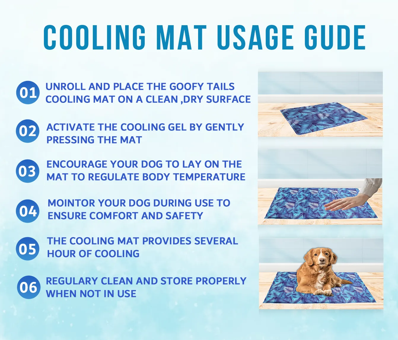 Goofy Tails Pet Cooling Mat for Dogs and Cats