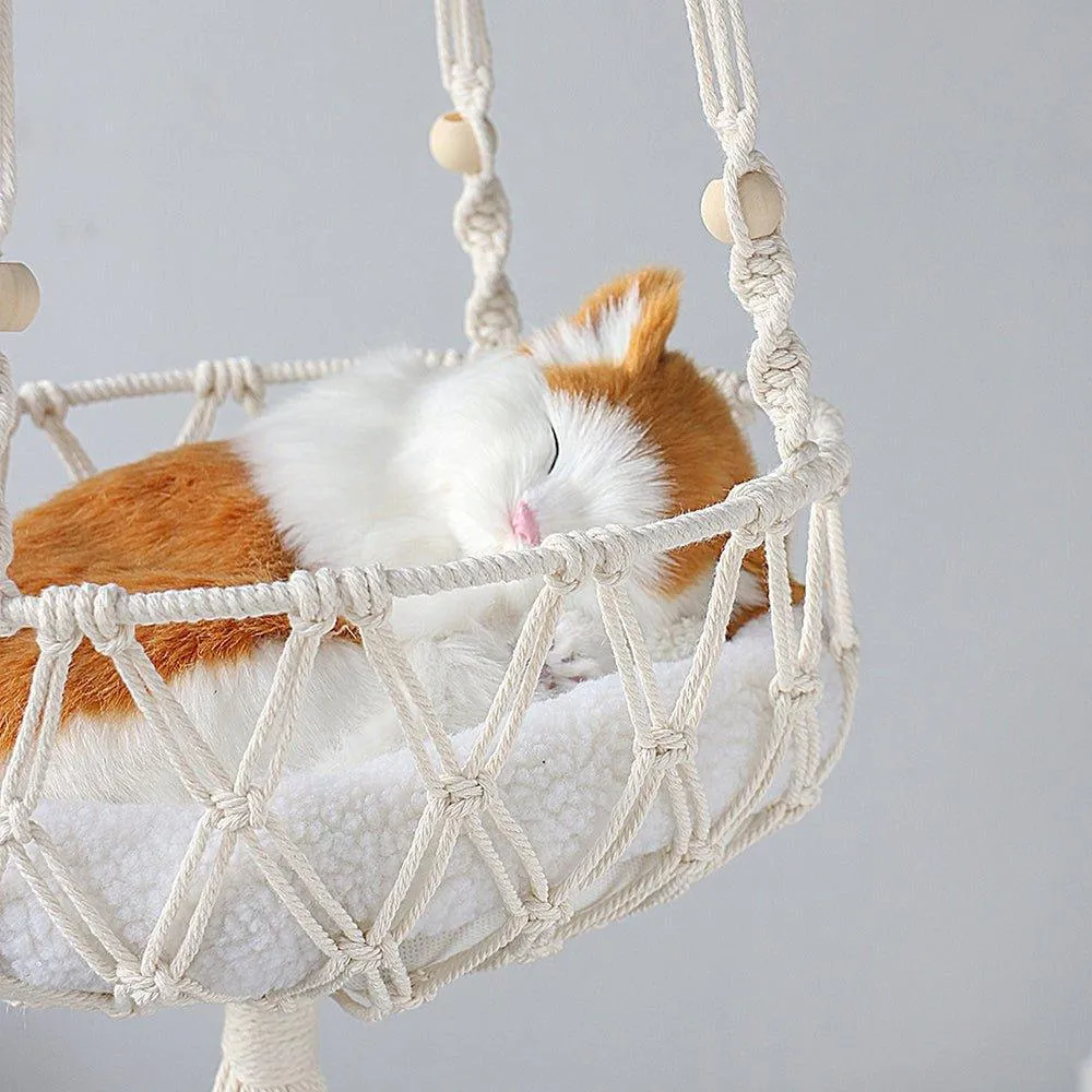 Handwoven Macrame Swing Pet Hammock