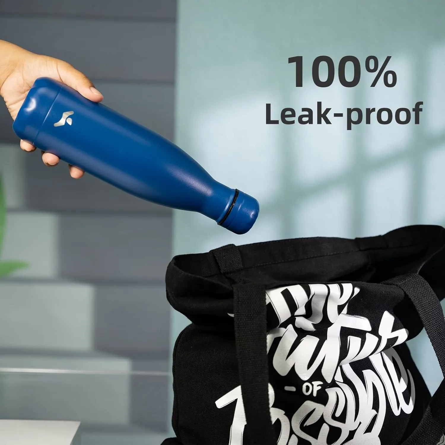 Insulated Water Bottles,17 oz Double Wall Stainless Steel Vacumm Metal Flask for Sports Travel,Blue