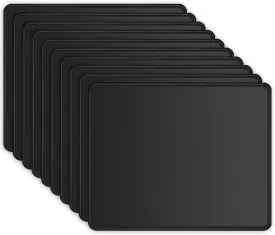 ITNRSIIET 10 Pack Mouse Pad with Stitched Edge Premium Textured Square Mouse Mat Washable Non-Slip Rubber Base Smooth Precise Operation Desktop Protection Mat, 10.28.30.12 inches, Black