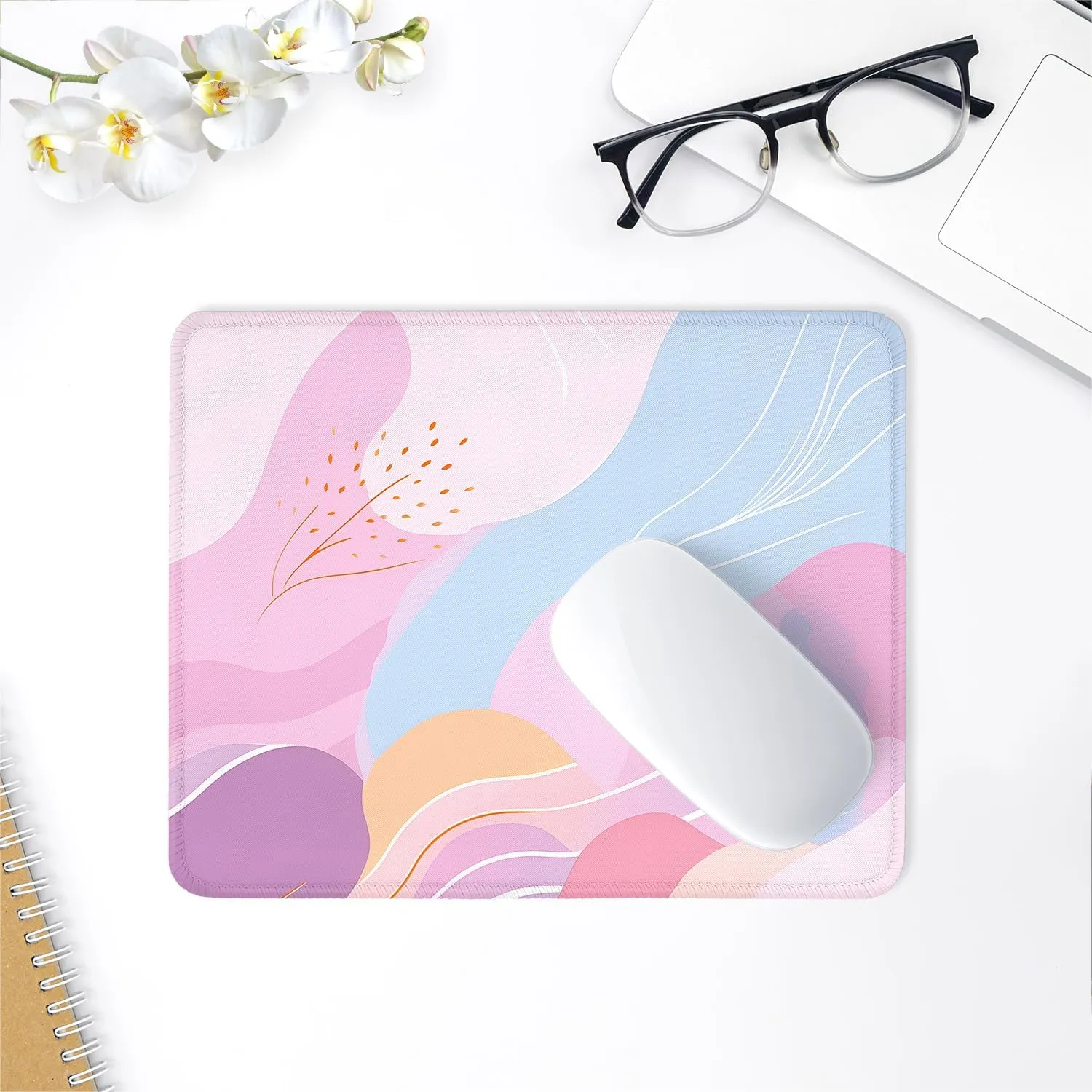 ITNRSIIET Mouse Pad with Stitched Edge Premium Textured Smooth Precise Operation Waterproof Washable Non-Slip Rubber Base Desktop Protection Mat, 10.28.30.12 inches, Art Style Pattern