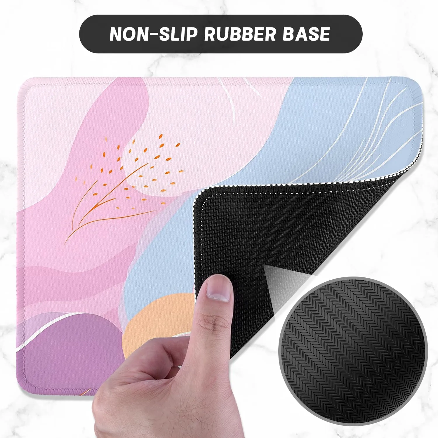 ITNRSIIET Mouse Pad with Stitched Edge Premium Textured Smooth Precise Operation Waterproof Washable Non-Slip Rubber Base Desktop Protection Mat, 10.28.30.12 inches, Art Style Pattern