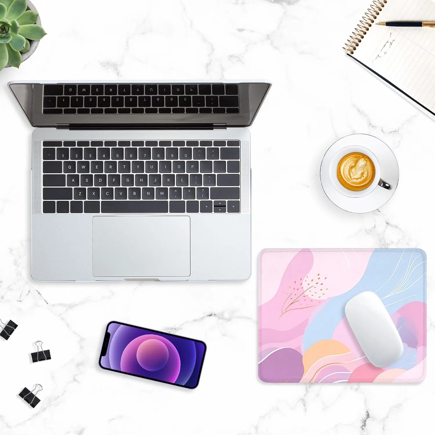 ITNRSIIET Mouse Pad with Stitched Edge Premium Textured Smooth Precise Operation Waterproof Washable Non-Slip Rubber Base Desktop Protection Mat, 10.28.30.12 inches, Art Style Pattern