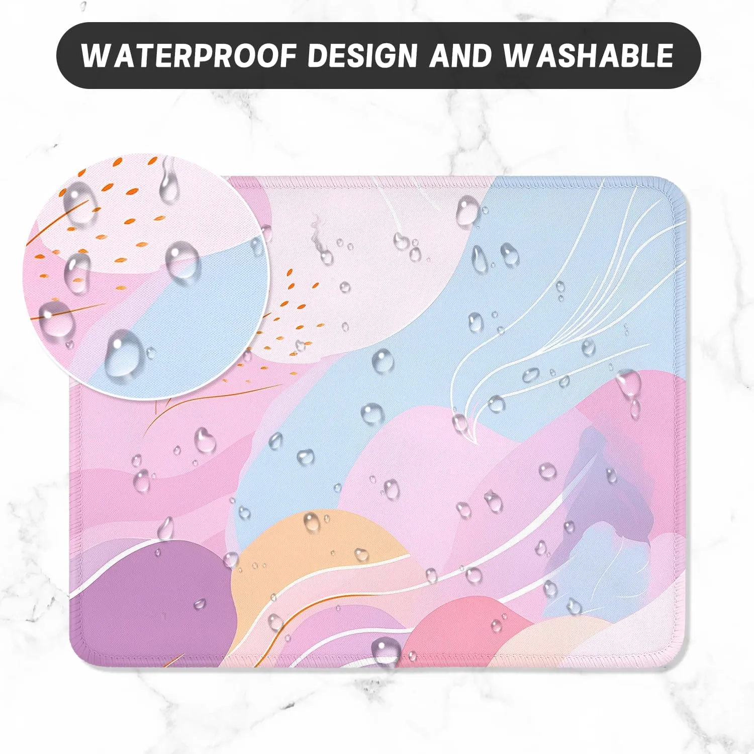 ITNRSIIET Mouse Pad with Stitched Edge Premium Textured Smooth Precise Operation Waterproof Washable Non-Slip Rubber Base Desktop Protection Mat, 10.28.30.12 inches, Art Style Pattern