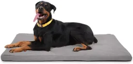 K9 Ballistics Tough Rip-Stop Orthopedic Dog Bed - Durable, Removable, Washable Cover, Kennel Pad Fits in Crate, X-Large 47"x29", Light Gray Velvet