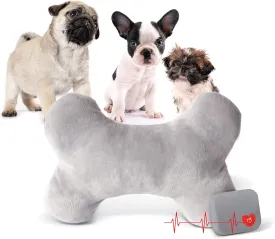K&H Pet Products Mother's Heartbeat Calming Dog Toy Bone Pillow Gray Small Breed Heartbeat 8 Inch