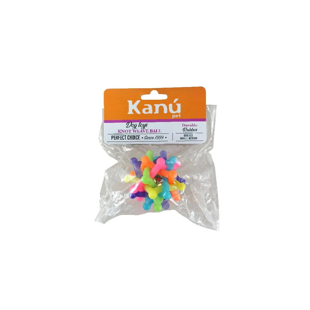 Kanu Pet Rubber Knot Weave Ball Dog Toy