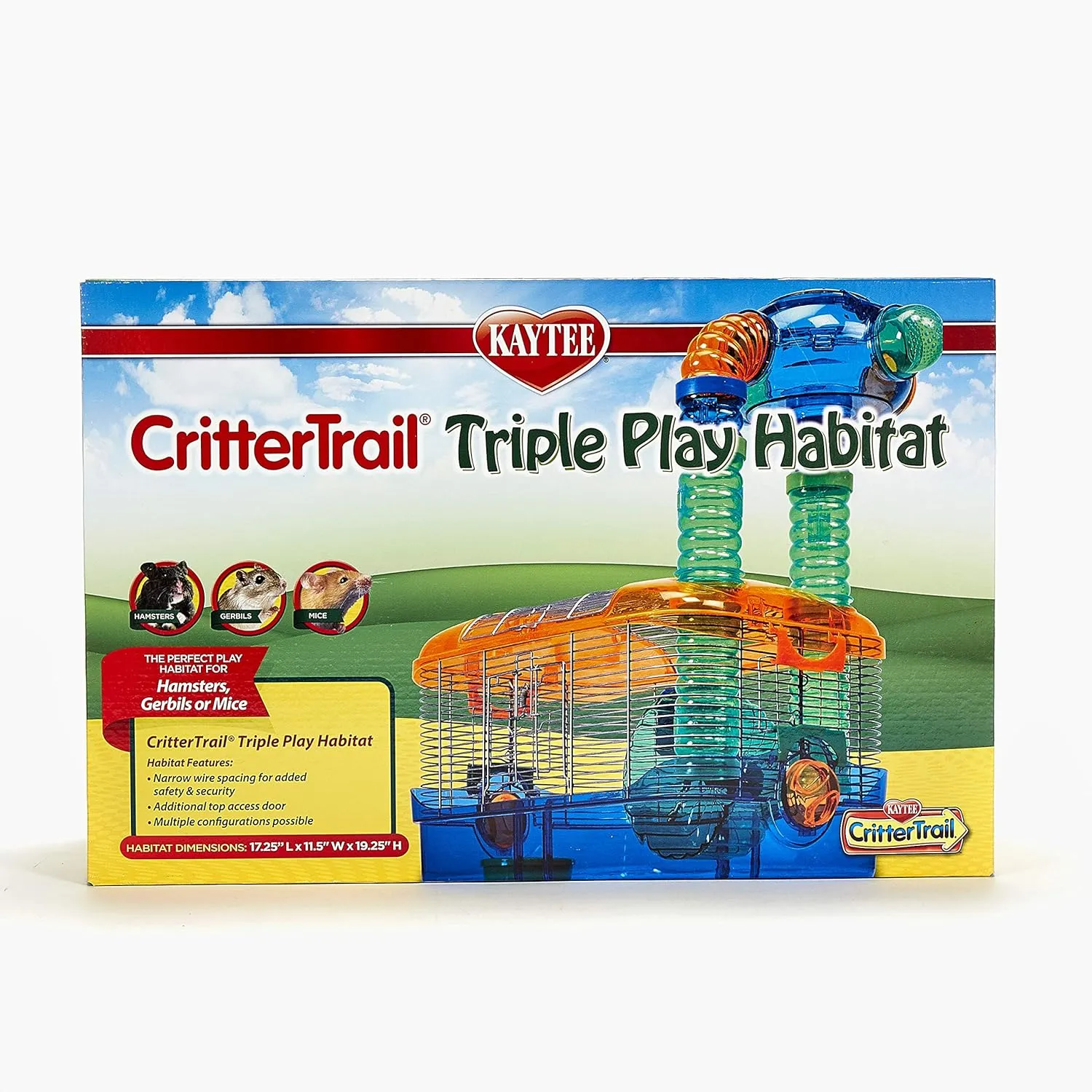 Kaytee CritterTrail Triple Play Habitat for Pet Hamsters, Gerbils, Mice and Other Small Animals