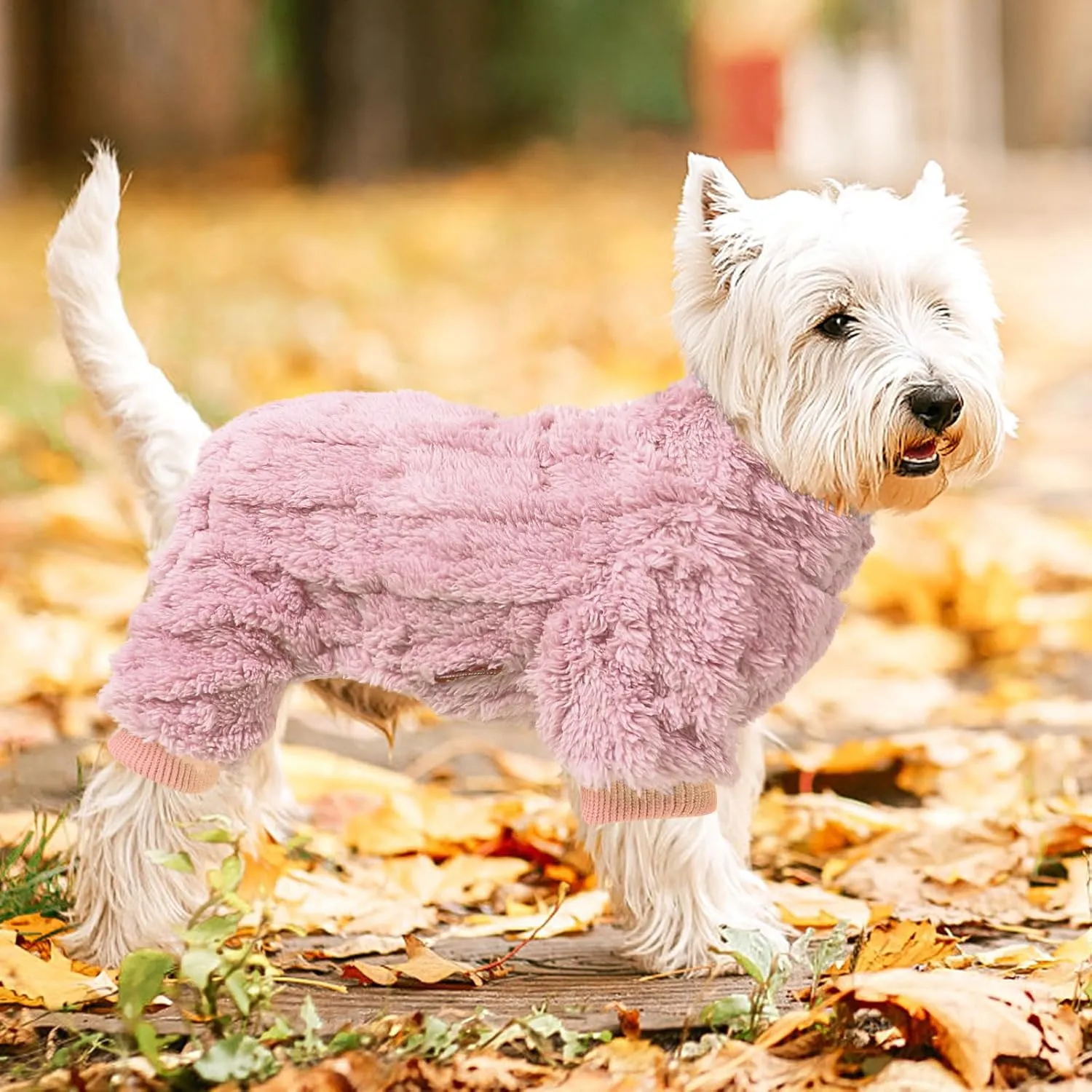 Kosiyi Dog Sweaters for Small Dogs Girl Boy Valentine's Day Dog Clothes, Dog Sweater Spring Winter Turtleneck Pullover Chihuahua Thick Warm Dog Pajamas, Cold Weather Fleece Outfit, Puppy Pjs, Onesies