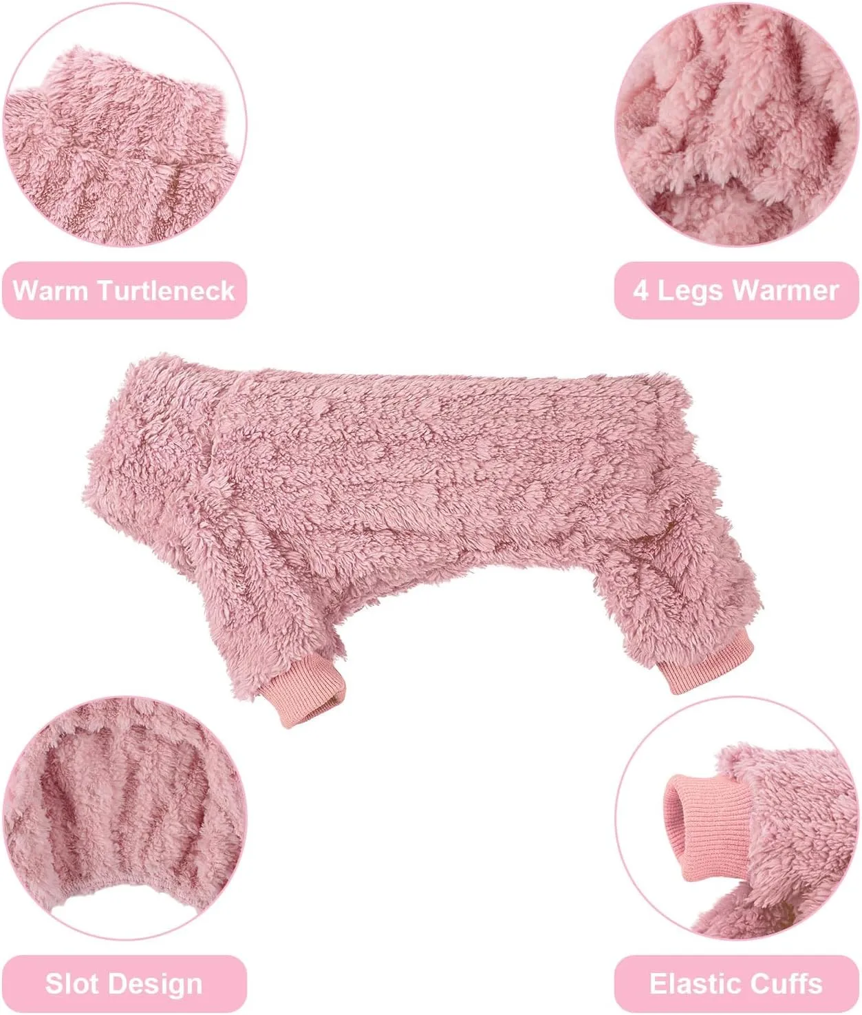 Kosiyi Dog Sweaters for Small Dogs Girl Boy Valentine's Day Dog Clothes, Dog Sweater Spring Winter Turtleneck Pullover Chihuahua Thick Warm Dog Pajamas, Cold Weather Fleece Outfit, Puppy Pjs, Onesies