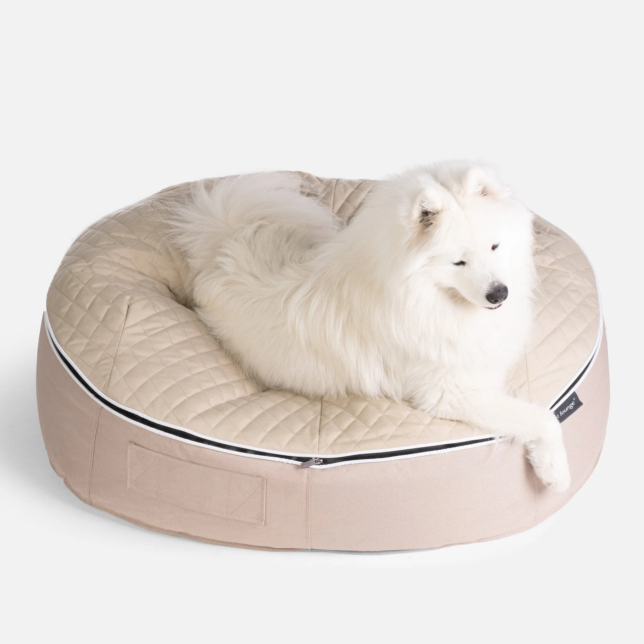 (L) Premium ThermoQuilt Dog Bed (Beige)