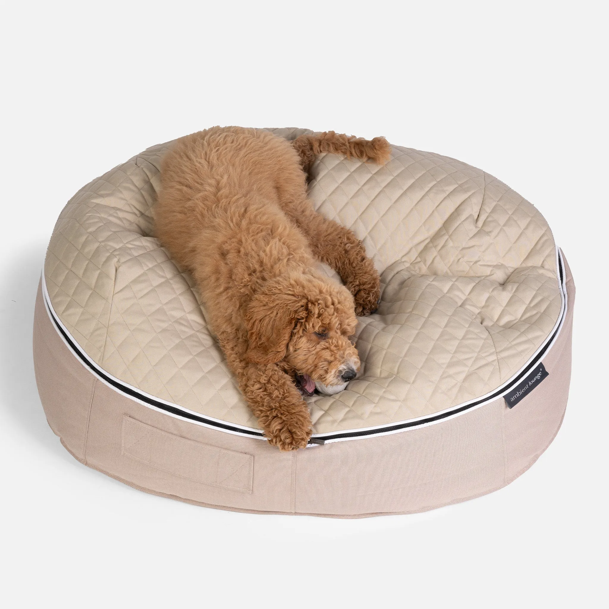 (L) Premium ThermoQuilt Dog Bed (Beige)