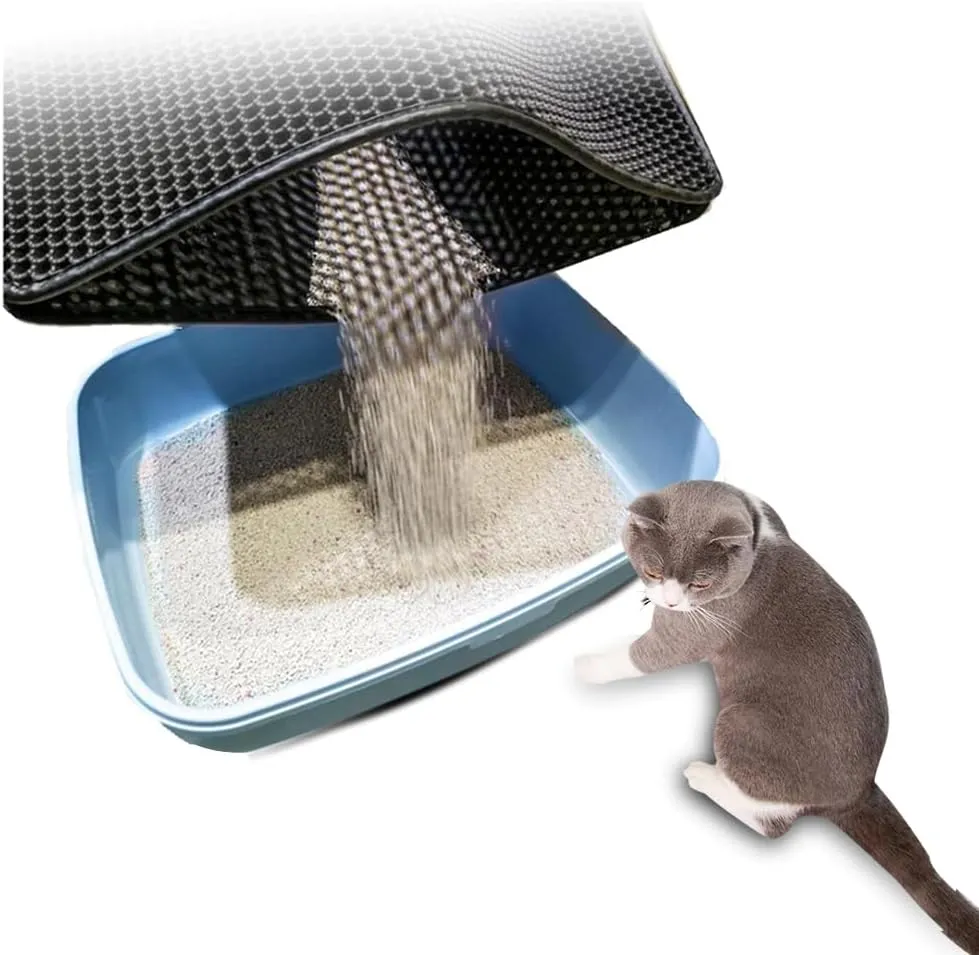 Leakage-Proof Cat Litter Mat, 15.7 x 21.7in - Soft Polyurethane, Waterproof, Scratch-Resistant, Odor-Trapping, Easy to Clean & Washable, Keeps Floors Clean & Mess-Free - Medium (15.7 x 21.7in)